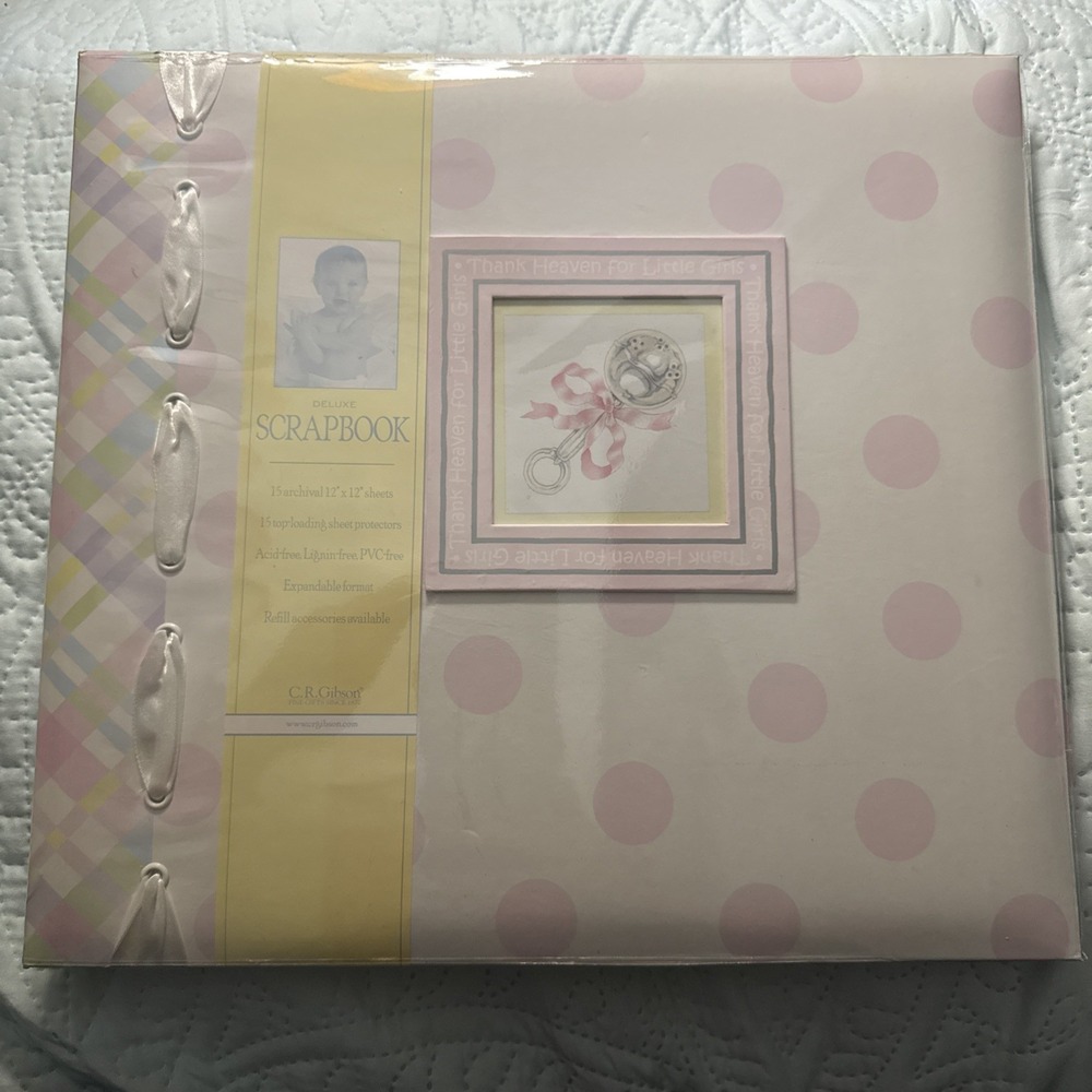 C.R. Gibson Deluxe Scrapbook Baby Girl 'Thank Heaven For Little Girls' NEW
